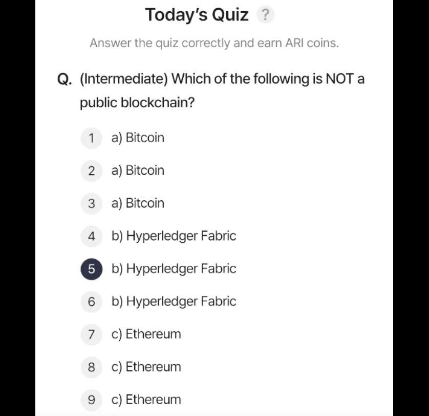 ARI Wallet Daily Quiz Answer 12 March 2025 (AriChain)